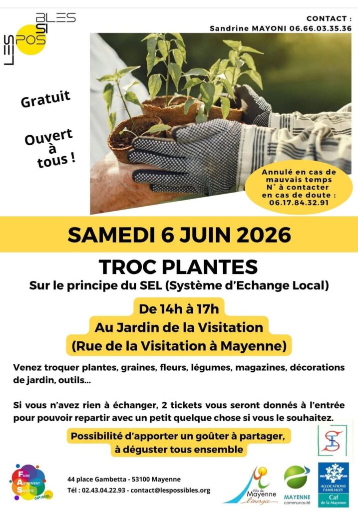 Troc Plantes à Mayenne le 6 juin